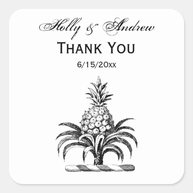 Adesivo Quadrado Casaco de Ananás Herádico de Pré-Papoeira (Frente)