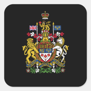 Adesivo Quadrado Casaco de Armas Canadiano, Canadá
