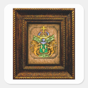 Adesivo Quadrado Casaco de Armas da Família Holandesa van Westervel