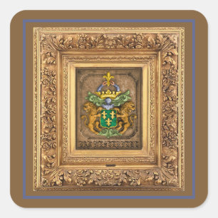 Adesivo Quadrado Casaco de Armas Da Família Holandesa Westerfield.