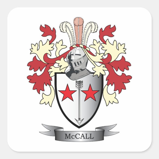 Adesivo Quadrado Casaco de armas da McCall Family Crest (Frente)