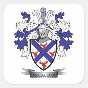 Adesivo Quadrado Casaco de armas da McCallum Family Crest