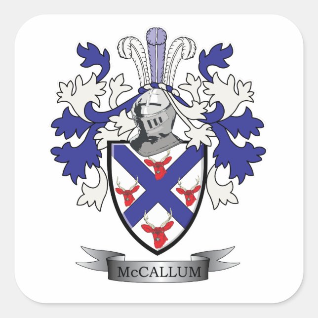 Adesivo Quadrado Casaco de armas da McCallum Family Crest (Frente)