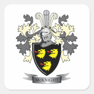 Adesivo Quadrado Casaco de Armas da McKnight Family Crest