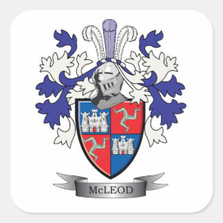 Adesivo Quadrado Casaco de armas da McLeod Family Crest