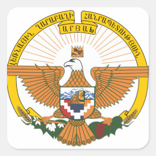 Adesivo Quadrado Casaco de armas de Artsakh (Nagorno-Karabakh)