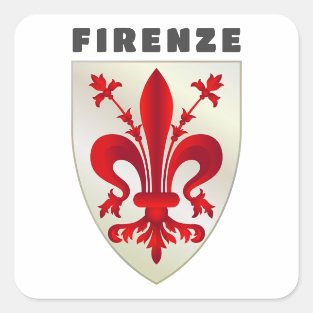 Adesivo Quadrado Casaco de Armas de Firenze (Frente)