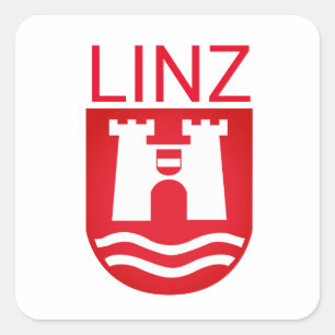 Adesivo Quadrado Casaco de Armas de Linz, ÁUSTRIA