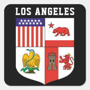 Adesivo Quadrado Casaco de Armas de Los Angeles