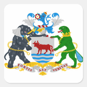 Adesivo Quadrado Casaco de Armas de Oxford