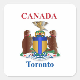 Adesivo Quadrado casaco de armas de Toronto