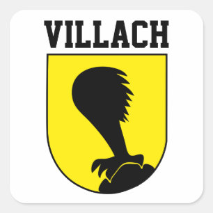 Adesivo Quadrado Casaco de Armas de Villach - ÁUSTRIA