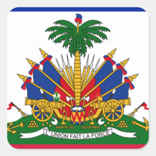 Adesivo Quadrado Casaco de armas do Haiti Flag
