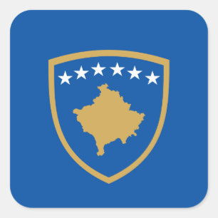 Adesivo Quadrado Casaco de armas do Kosovo