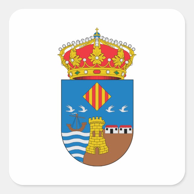 Adesivo Quadrado Casaco de Armas Torrevieja (Espanha) (Frente)
