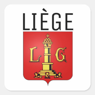 Adesivo Quadrado Casaco de Braços de Liège, Bélgica