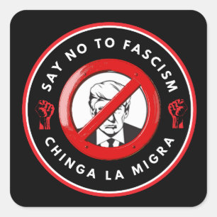 Adesivo Quadrado Casaco de ganga anti-fascista