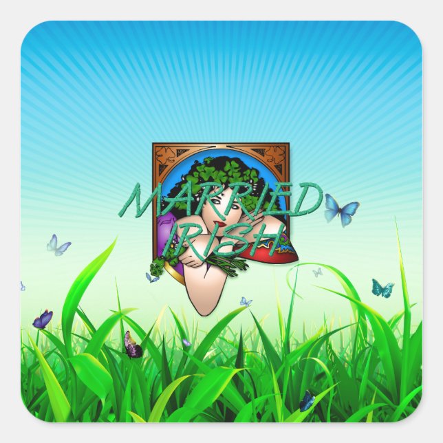 Adesivo Quadrado Casada Irlandesa TEE (Frente)