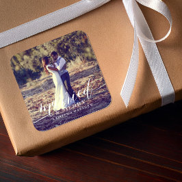 Adesivo Quadrado Casado e Feliz