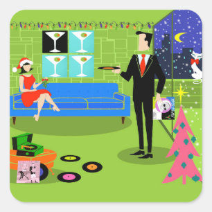 Adesivo Quadrado Casais de Natal Urbanos