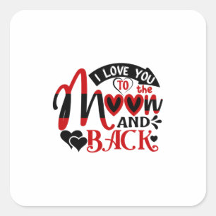 Adesivo Quadrado Casal Art I Love You To Moon