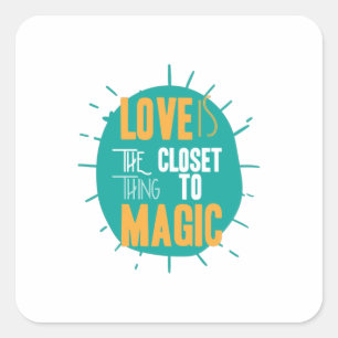 Adesivo Quadrado Casal Com Amor É O Armário Para A Magia