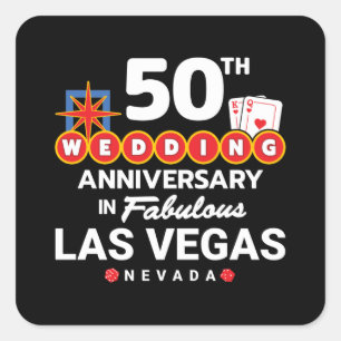 Adesivo Quadrado Casal de Aniversário de 50 Anos de Casamento Viage