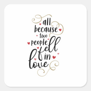 Adesivo Quadrado Casal Oferece Tudo Porque Duas Pessoas Apaixonaram