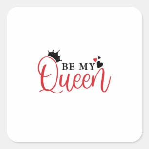 Adesivo Quadrado Casal Presente Seja Minha Rainha