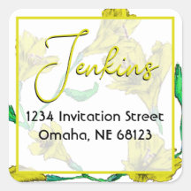 Casamento Amarelo de Aquarela Floral