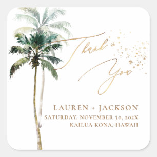 Adesivo Quadrado Casamento ArtsApp Chic Tropical Paradise