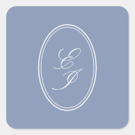 Adesivo Quadrado Casamento Autoadesivo Monograma de Script Elegante