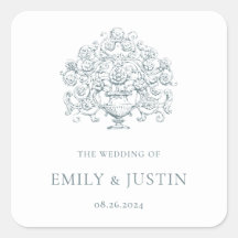 Casamento Barroco Azul Empoeirado Elegante Vintage