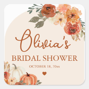Adesivo Quadrado Casamento Boho Terracota Abóbora Chá de Noiva