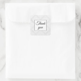 Adesivo Quadrado Casamento Branco Do Damask Elegante Obrigado Simpl