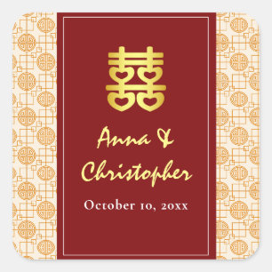 Adesivo Quadrado Casamento chinês tradicional peranakan
