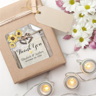 Adesivo Quadrado Casamento com flores solares em bruxelas ferradura