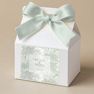 Adesivo Quadrado Casamento com Toile de Paisagem Verde Sálvia Cláss