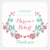 Casamento Da Flor Coral Red Vintage Obrigado Stick