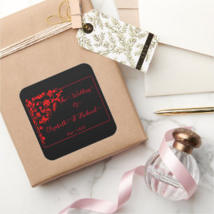 Adesivo Quadrado Casamento Dark Gothic