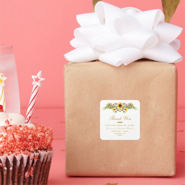 Adesivo Quadrado Casamento das Flores de Verão Decorativas (Festa)