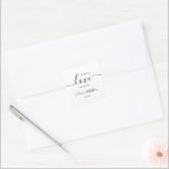 Adesivo Quadrado Casamento De Amor Com Espalhamento Branco Minimali<br><div class="desc">Personalize facilmente substituindo cada informação. Verifique a visualização antes de adicionar ao carrinho. Exibir o link de coleção nesta página para ver todos os itens correspondentes neste design.</div>