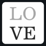 Adesivo Quadrado Casamento de Amor com Script Negro de cinza<br><div class="desc">Você pode mudar facilmente as fontes e as cores. Você também pode adicionar seu logotipo e a imagem de fundo conforme desejar.</div>