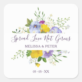 Adesivo Quadrado Casamento de Buquê Púrpura Personalizado