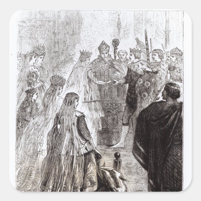 Adesivo Quadrado Casamento de Edward II e Isabella da França (Frente)