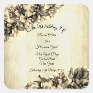 Adesivo Quadrado Casamento de Elegante Natural Abstrato moderno