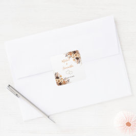 Adesivo Quadrado Casamento de Fall Rustic Brown e Ivory Rosa Countr