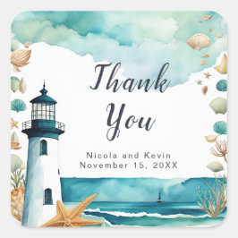 Adesivo Quadrado Casamento de Farol Náutico