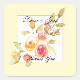 Adesivo Quadrado Casamento de Festa de Jardim