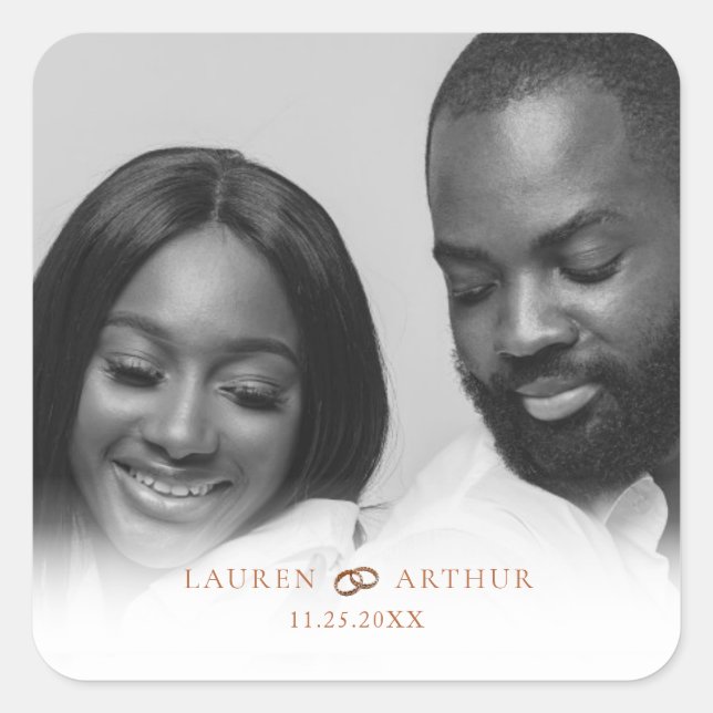 Adesivo Quadrado Casamento de Fotografias de Quadro Dourado Ultra M (Frente)